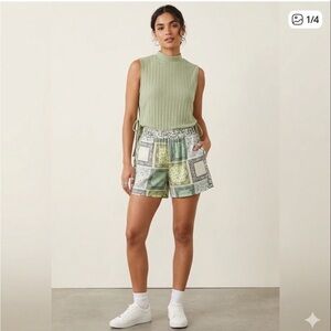 NWOT Sugarfox Green Sleeveless Mock neck Top Size 2x